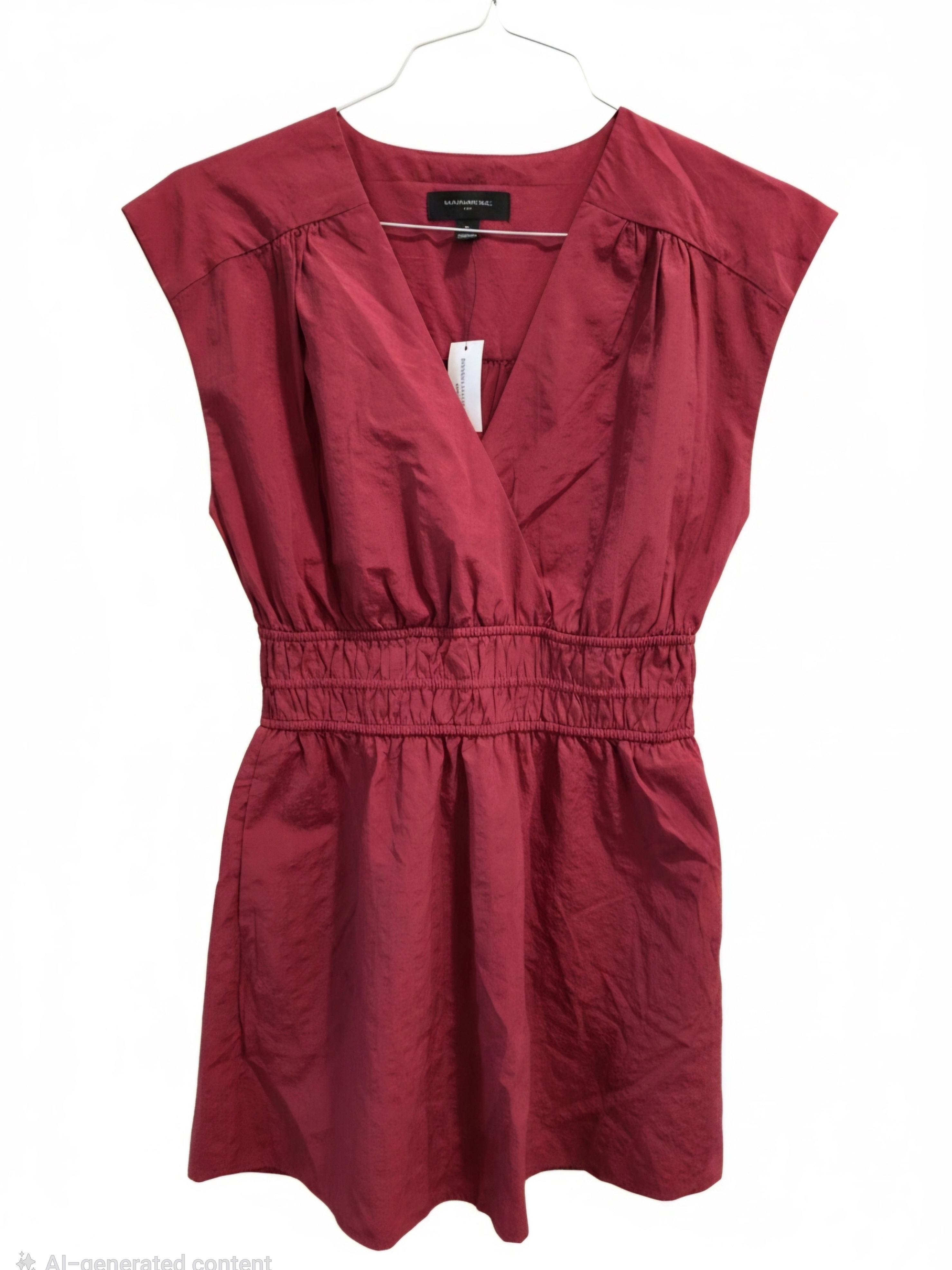 Nwt Banana Republic Factory Seersucker Mini Dress Cinnabar M Pockets! Vacation — image 2 of 8